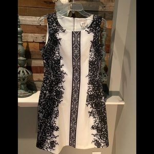 Black and off-white sleeveless sheath - size 6 - worn only once